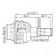 Шрус приводного вала, комплект FEBEST 4056111037592 115191143 1111t200 LUZ NSK - Изображение 2