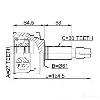Шрус граната FEBEST 4056111063454 3820826 0110083 5S3T NQ - Изображение 2