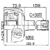 Шрус граната FEBEST 0110057 4056111116426 1270585450 UOHEK CK - Изображение 2
