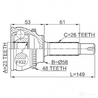 Шрус граната FEBEST 4056111036328 3820810 0110054a48 VTQP8P U - Изображение 2