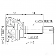 Шрус граната FEBEST I5JWB 82 4056111037516 3820809 0110054 - Изображение 2
