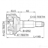 Шрус приводного вала, комплект FEBEST 54429760 X0MW 76 1110j200a47 4056111037530 - Изображение 2