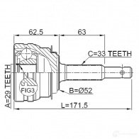 Шрус приводного вала, комплект FEBEST 53968728 4056111036212 813 KZ 1110esp - Изображение 2