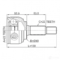 Шрус граната FEBEST 4056111101811 54430040 47 NY83 0210k12e - Изображение 2