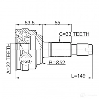 Шрус граната FEBEST 3824031 4056111036045 1110011 TA0WL HY - Изображение 2