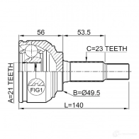Шрус граната FEBEST 3821901 N2QV IE4 4056111039015 0210k12 - Изображение 2