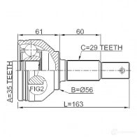 Шрус граната FEBEST 0210j1020 2 86IB29 3821897 4056111040691 - Изображение 2