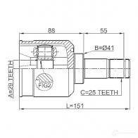 Шрус граната FEBEST 4056111074764 0411cy2at 3823018 S4 1MYM - Изображение 2