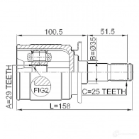 Шрус граната FEBEST Q GQ5FUR 4056111044125 0411cu20rr 3823015 - Изображение 2