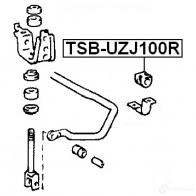 Втулка стабилизатора FEBEST tsbuzj100r 4056111056029 3830281 3IKOYR V - Изображение 2