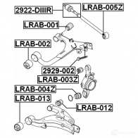 Сайлентблок FEBEST lrab001 PFI5 G 151642061 4056111065113 - Изображение 2