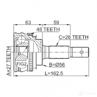 Шрус граната FEBEST 4056111036090 3820790 ZVMQ 2L9 0110012a48 - Изображение 2