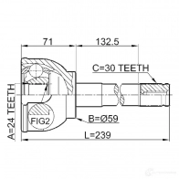 Шрус граната FEBEST 0110015 3820793 4056111036205 C4Z3 B - Изображение 2