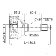 Шрус граната FEBEST 0110008 3820784 6 YVBJUW 4056111056678 - Изображение 2