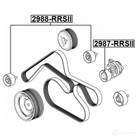 Обводной ролик приводного ремня FEBEST 4056111119403 1352334693 2988rrsii FS7 9P - Изображение 2