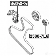 Натяжной ролик приводного ремня FEBEST 1787q7 4056111130743 KJ5MK F 1425005458 - Изображение 2