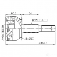 Шрус граната FEBEST 0210d40b 3821889 DSXPZ 5 4056111098845 - Изображение 2