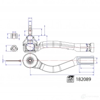 Рулевой наконечник FEBI BILSTEIN 182089 OI68Z HU Kia Sportage 4 (QL) Кроссовер 1.6 CRDi Eco-Dynamics+ 116 л.с. 2019 – наст. время