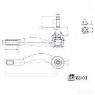 Рулевой наконечник FEBI BILSTEIN 183103 Opel Insignia (B) 2 Универсал Спорт 1.6 CDTi (35) 110 л.с. 2017 – 2024 V D20LE