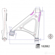 Рычаг подвески FEBI BILSTEIN Audi Q7 (4LB) 1 Внедорожник 6.0 Tdi Quattro 500 л.с. 2008 – 2014 AAAM5 I6 182082