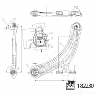 Рычаг подвески FEBI BILSTEIN 6YZA E Nissan X-Trail (T32) 3 Кроссовер 2.5 Flexfuel ALL MODE 4x4 i (NT32) 171 л.с. 2014 – 2024 182230