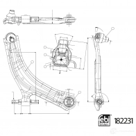 Рычаг подвески FEBI BILSTEIN 6ZG G2RX Nissan X-Trail (T32) 3 Кроссовер 2.5 Flexfuel ALL MODE 4x4 i (NT32) 171 л.с. 2014 – 2024 182231