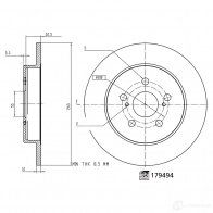 Тормозной диск FEBI BILSTEIN 45 WQ2G Toyota Corolla (E210) 12 Хэтчбек 179494