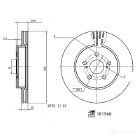 Тормозной диск FEBI BILSTEIN V5DKNE P Toyota Corolla (E210) 12 Седан 1.6 VVTi (ZRE210) 2019 – 2025 181560