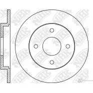 Тормозной диск NIBK D7S7 KF 4582431701214 Ford Fiesta 6 (CB1, CCN) Хэтчбек 1.6 ST 182 л.с. 2013 – 2025 RN1018