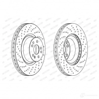 Тормозной диск FERODO Mercedes S-Class (W220) 2 Седан 6.0 S 65 AMG (2279) 612 л.с. 2004 – 2005 CZ6TO DDF1586 DDF 1586