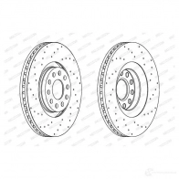 Тормозной диск FERODO DDF1422 DDF1422-1 DDF 1422 Audi A6 (C5) 2 Универсал 2.7 T 230 л.с. 1999 – 2005