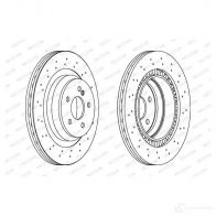 Тормозной диск FERODO DDF1669-1 DDF1669 Mercedes E-Class (S211) 3 Универсал 6.2 E 63 AMG (2177) 514 л.с. 2006 – 2009 DDF166 9