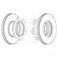 Тормозной диск FERODO FCR20 8A 65EFS5 FCR208A Mercedes Vario (612D) 1 Самосвал 4.2 818 DA 4x4 177 л.с. 2006 – 2024