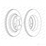 Тормозной диск FERODO JT9S0C Volkswagen Transporter (T5) 5 2003 – 2015 DDF1698C D DF1698C