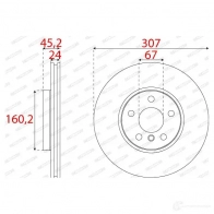 Тормозной диск FERODO K M6WC2R Bmw X2 (F39) 1 Кроссовер 2.0 sDrive 18 d 136 л.с. 2018 – 2024 DDF2637C