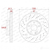 Тормозной диск FERODO DDF2559C A73 D6 Mercedes B-Class (W246) 2 Хэтчбек 2.0 B 250 (2444) 211 л.с. 2012 – 2024