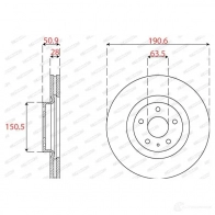 Тормозной диск FERODO DDF2789C 1437431960 W V5YM - Изображение 1