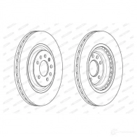 Тормозной диск FERODO GF1 C5RR DDF2595C-1 Opel Corsa (E) 5 2014 – 2019