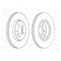 Тормозной диск FERODO DD F1544 ddf15441 Lexus RX (XU30) 2 Внедорожник 3.3 400h (MHU38) 211 л.с. 2005 – 2008 DDF1544-1