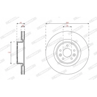 Тормозной диск FERODO Renault Megane (DZ) 3 Купе 2.0 R.S. 265 л.с. 2008 – 2024 KT 6XD DDF1994C-1