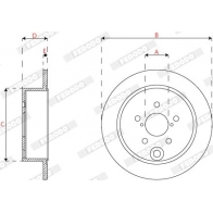 Тормозной диск FERODO 1440300635 DDF2560C 4X2 3A - Изображение 3