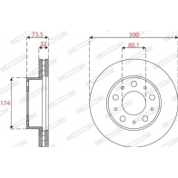 Тормозной диск FERODO DDF2795-1 P 6O1QN Fiat Ducato (250) 3 Кабина с шасси 2.3 110 Multijet 2.3 D 111 л.с. 2006 – 2024