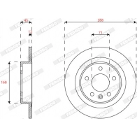 Тормозной диск FERODO Opel Insignia (B) 2 Универсал Спорт 1.5 CDTi 122 л.с. 2020 – 2025 GXE0H 9 DDF2812C