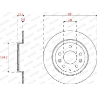 Тормозной диск FERODO DDF2823C 1440300664 BK 7H237 - Изображение 2
