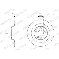 Тормозной диск FERODO EWSK Y DDF2827C Volvo S60 3 (224) Седан T5 AWD 254 л.с. 2019 – 2024