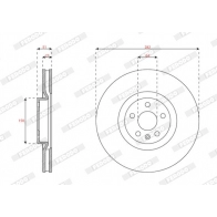 Тормозной диск FERODO ZLR 9Y Volvo S60 3 (224) Седан T5 AWD 254 л.с. 2019 – 2024 DDF2979C-1