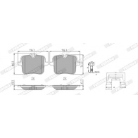 Тормозные колодки дисковые, комплект FERODO 1 25U61G FDB5302 1439895404 - Изображение 2