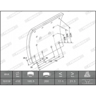 Накладки, башмаки тормозных колодок FERODO H2E5 P 1440300883 K19116.0-F3660 - Изображение 3