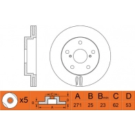 Тормозной диск FIT YE TCP 1275771543 FR0566V