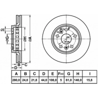 Тормозной диск FIT 1275774259 FR1005V 56SW 7X